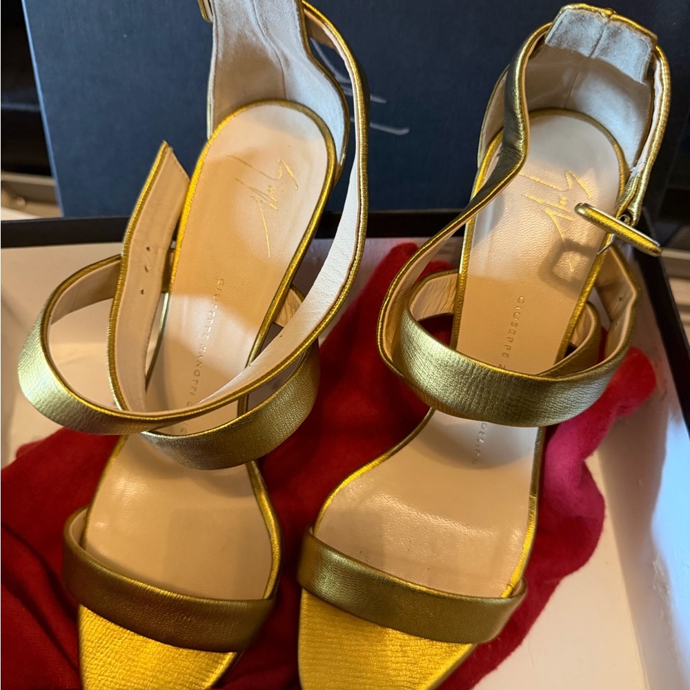 Giuseppe Zanotti Metallic Gold Strappy Heels